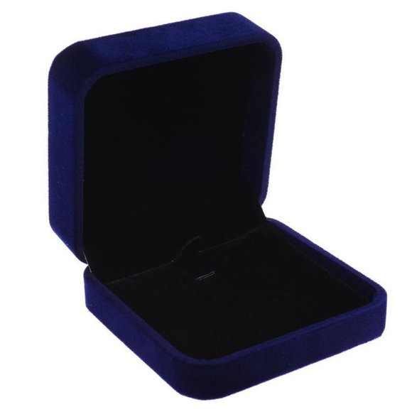 2 Pack Cosmos Velvet Necklace Pendant Gift Box Jewelry Box (Royal Deep Blue Colo - Picture 1 of 3